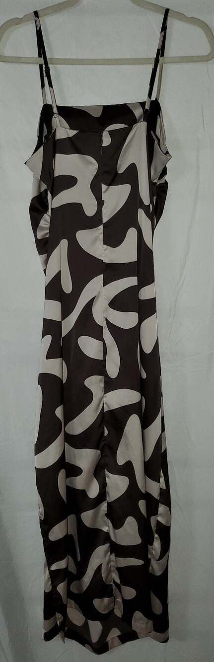 Paper Heart Abstract Print Satin Midi Slip Dress Size M - Picture 3 of 5